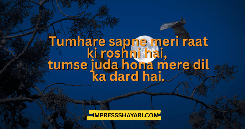 good night shayari love english