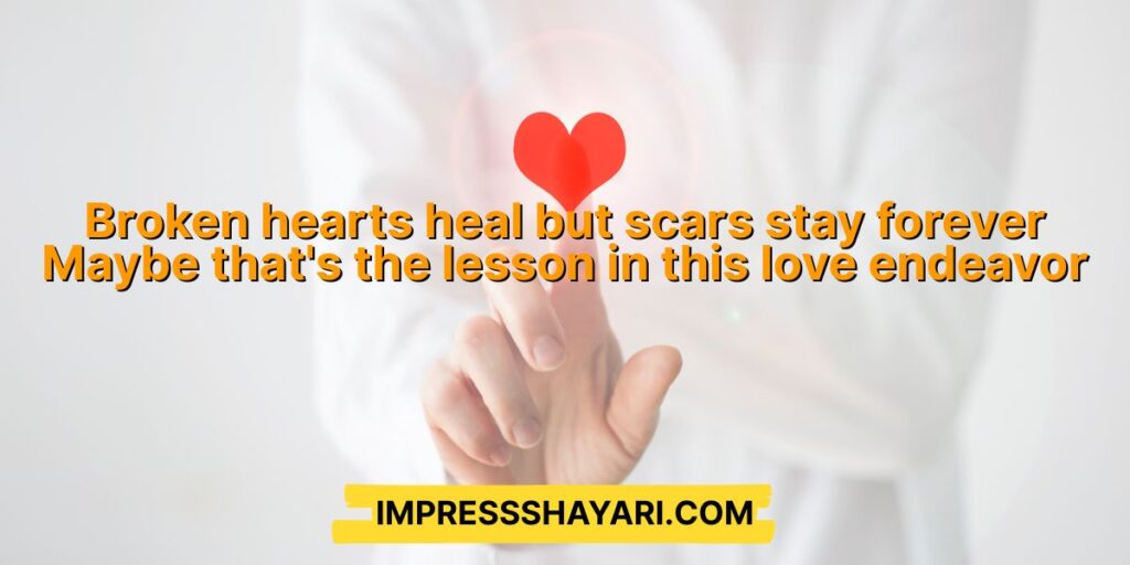 broken heart shayari 2 lines in english​